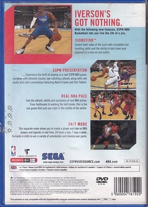 ESPN NBA Basketball - PS2 (B Grade) (Genbrug)